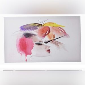 Designart Eye Lash Face Woman Cosmetic Canvas Wall Art Print, 12" H x 20" W